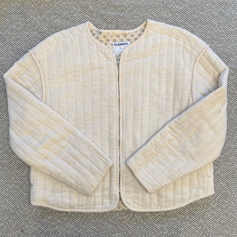 Cream Quilted Jacket